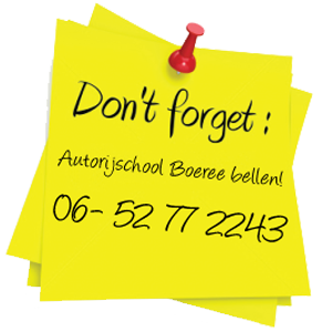 Bel autorijschool Boeree 06-52772243